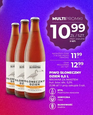 Piwo Słoneczny Dzień Browar Za Miastem promocja w Duży Ben