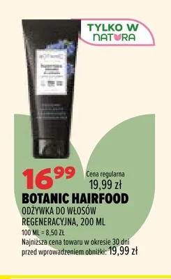 Odżywka do włosów regeneracyjna Botanic Hairfood promocja w Drogerie Natura