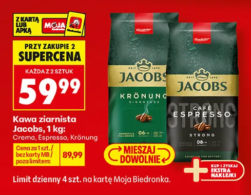 Kawa ziarnista Jacobs Krönung promocja w Biedronka