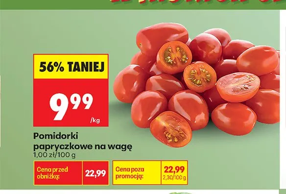 Pomidorki papryczkowe na wagę promocja w Biedronka