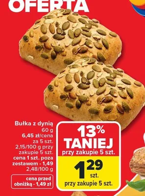 Bułka z dynią promocja w Carrefour Market