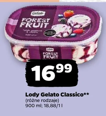 Lody Gelato Classico Forest Fruit promocja w Netto