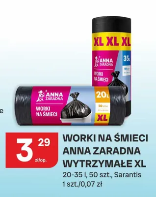 Worki na śmieci Anna Zaradna Wytrzymałe XL 35 l promocja w Chorten