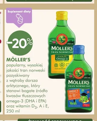 Tran norweski Möller's Omega-3 promocja w Super-Pharm