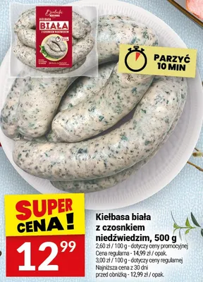 Kiełbasa biała z czosnkiem niedźwiedzim promocja w Twój Market