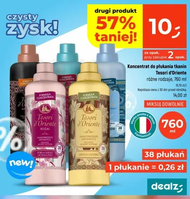 Koncentrat do płukania tkanin Tesori d'Oriente Thalasso Therapy promocja w Dealz