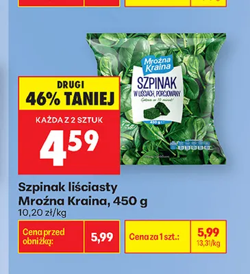 Szpinak liściasty Mroźna Kraina promocja w Biedronka