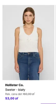 Sweter Hollister Co. biały promocja w Lounge by Zalando