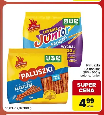 Paluszki Lajkonik solone promocja w Carrefour Market