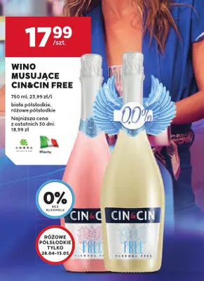 Wino musujące Cin&Cin Free promocja w Stokrotka