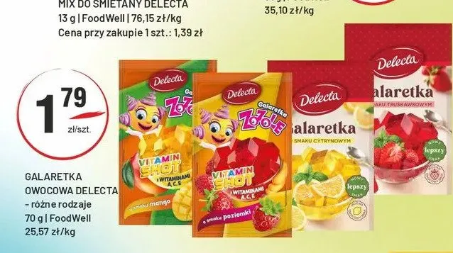 Galaretka owocowa Delecta o smaku truskawkowym promocja w Sedal