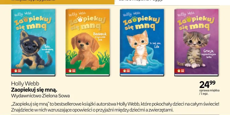 Książka Zaopiekuj się mną Biszkopcik przyjacielski piesek Holly Webb promocja w Empik