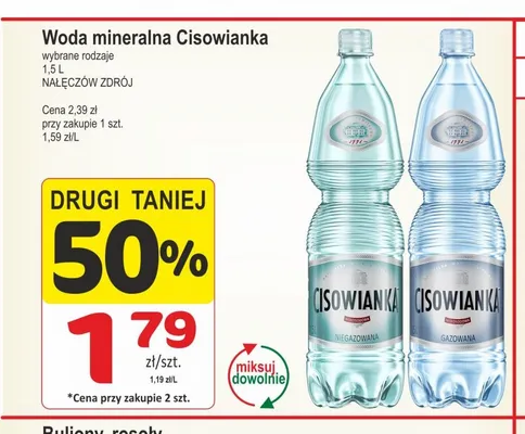 Woda mineralna Cisowianka gazowana promocja w Marketvita