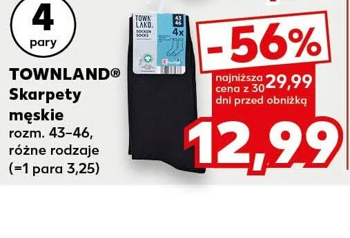 Skarpety męskie TOWNLAND 4-pak promocja w Kaufland