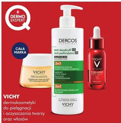 Dermokosmetyki do pielęgnacji i oczyszczania twarzy oraz włosów Vichy promocja w Super-Pharm