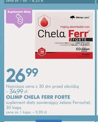 Suplement diety Olimp Chela Ferr Forte promocja w Super-Pharm