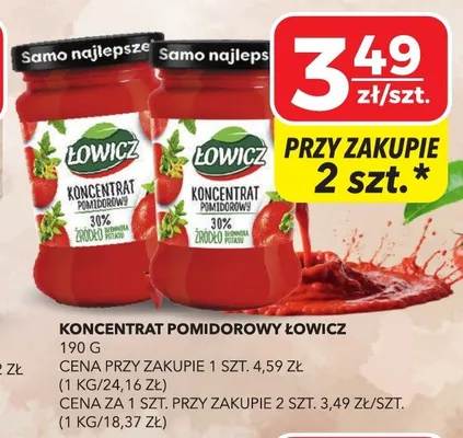 Koncentrat pomidorowy 30% Łowicz promocja w Top Market