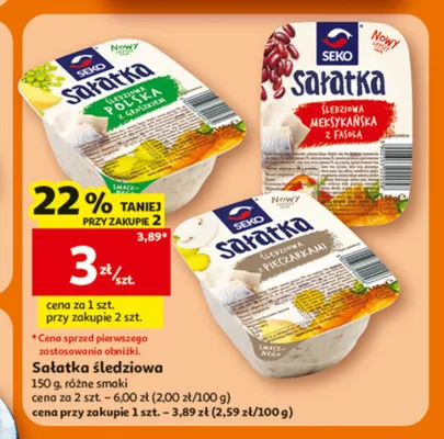 Sałatka śledziowa z pieczarkami Seko promocja w Auchan