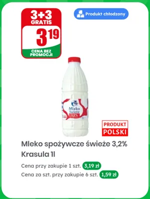 Mleko spożywcze świeże 3,2% Krasula promocja w Dino