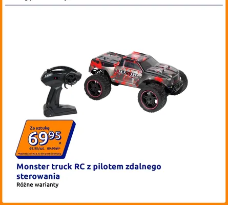 Monster truck RC z pilotem zdalnego sterowania promocja w Action