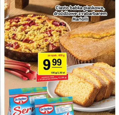 Ciasto drożdżowe z rabarbarem Mariolli promocja w Gram Market