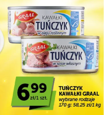 Tuńczyk kawałki Graal w sosie własnym promocja w Euro Sklep