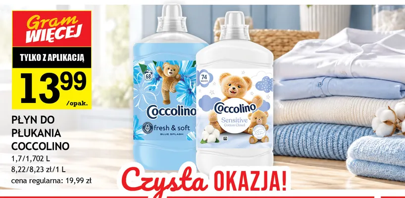 Płyn do płukania Coccolino fresh & soft Blue Splash promocja w Gram Market