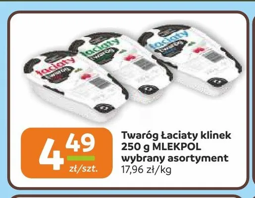 Twaróg Łaciate klinek Mlekpol promocja w Społem Częstochowa
