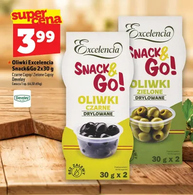 Oliwki Excelencia Snack & Go czarne cupsy 2-pak promocja w TOPAZ