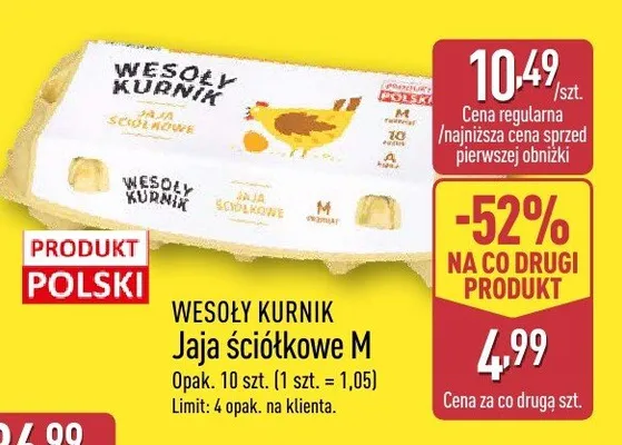 Jaja ściółkowe M promocja w Aldi