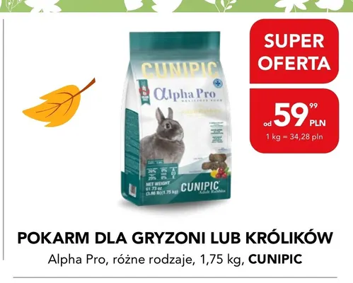 Pokarm dla gryzoni lub królików Alpha Pro Cunipic promocja w Aquael zoo