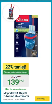 Mop Vileda H2prO z dwoma zbiornikami promocja w ERLI