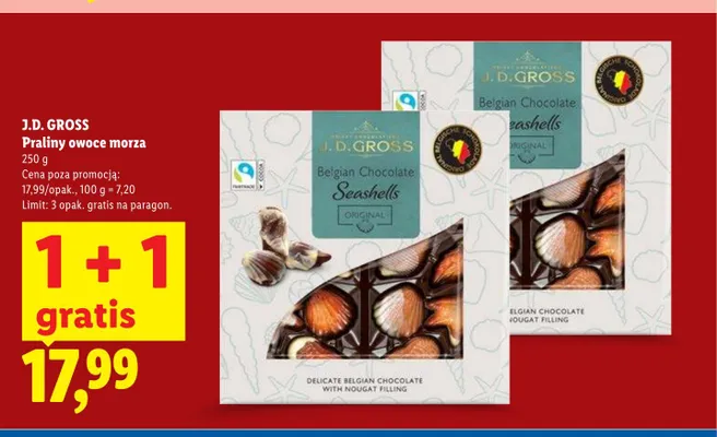Praliny owoce morza J.D. Gross promocja w Lidl
