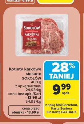 Kotlety karkowe siekane Sokołów promocja w Carrefour