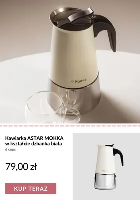 Kawiarka Homla ASTAR MOKKA w kształcie dzbanka biała 6 cups promocja w Homla