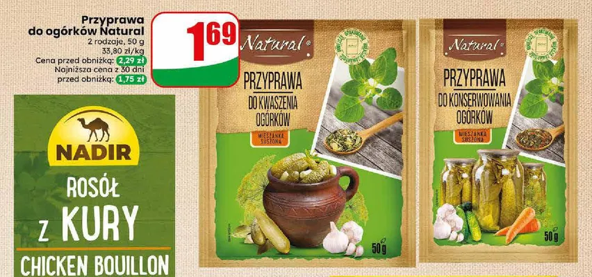 Przyprawa do kwaszenia ogórków Natural promocja w Dino