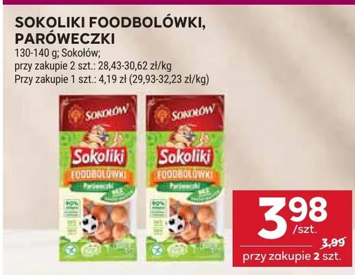Sokoliki foodbolówki, paróweczki promocja w Stokrotka