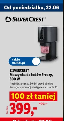 Maszynka do lodów Silvercrest Freezy promocja w Lidl