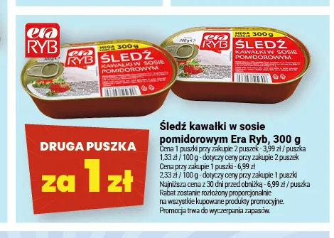 Śledź kawałki w sosie pomidorowym Era Ryb promocja w Twój Market