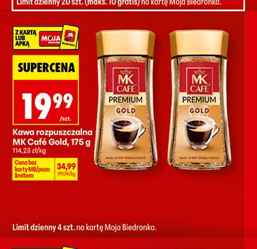 Kawa rozpuszczalna MK Café Gold promocja w Biedronka