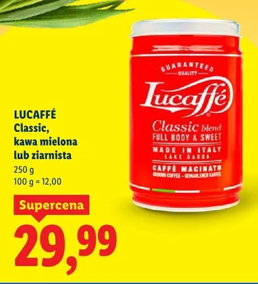 Kawa mielona lub ziarnista Classic promocja w Lidl