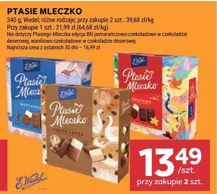 Czekolada Ptasie Mleczko różne rodzaje promocja w Stokrotka