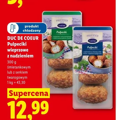 Pulpeciki wieprzowe z serkiem twarogowym Duc De Coeur promocja w Lidl