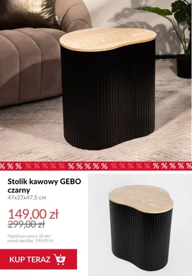 Stolik kawowy Gebo czarny promocja w Homla