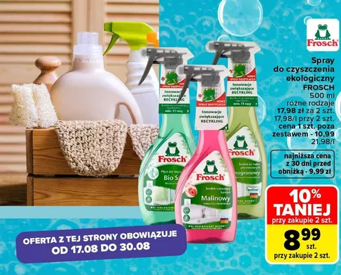 Spray do czyszczenia ekologicznego Frosch promocja w Carrefour