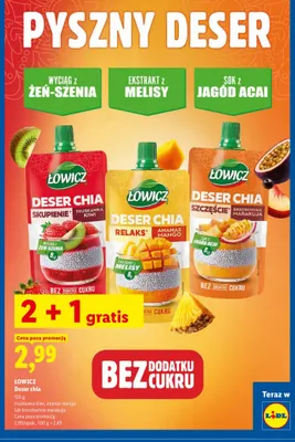 Deser chia truskawka-kiwi Łowicz promocja w Lidl