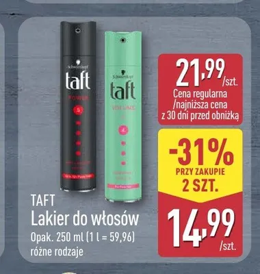 Lakier do włosów Taft Volume promocja w Aldi
