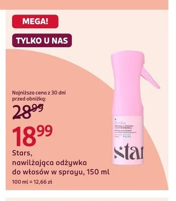 Nawilżająca odżywka do włosów w sprayu Stars promocja w Rossmann