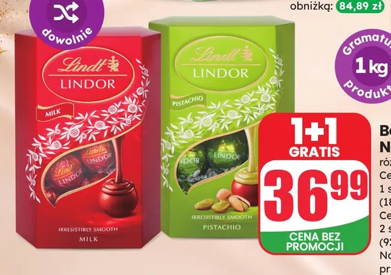Bombonierka Lindt Lindor Pistachio promocja w Dino