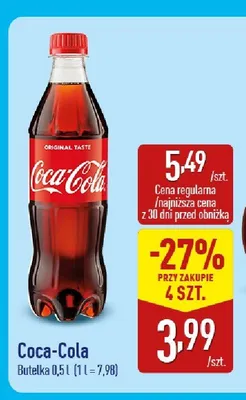Napój gazowany Coca-Cola Original Taste promocja w Aldi